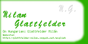 milan glattfelder business card